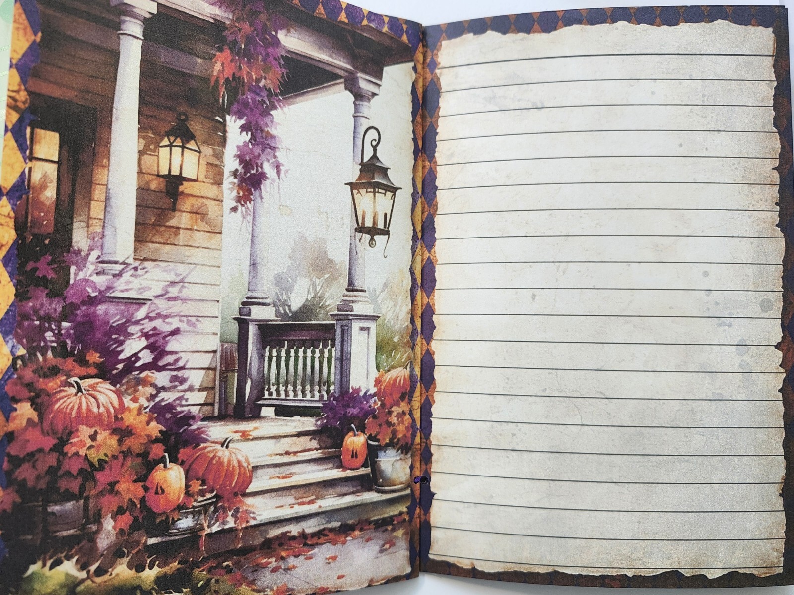 Junk Journal Booklet “VINTAGE HALLOWEEN” HANDMADE Cards, Pockets, LG 9X6 40PGS
