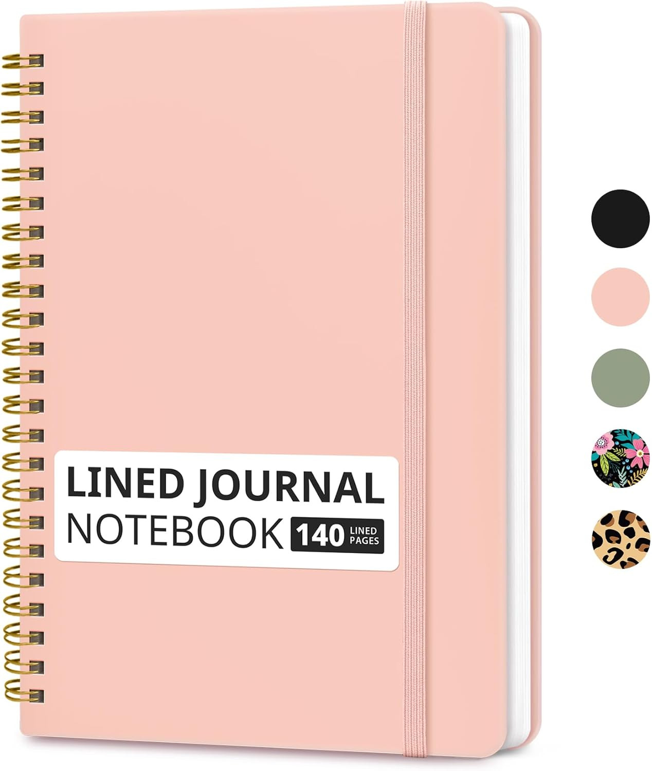 Lined Spiral Journal Notebook for Women & Men 140 Pages College Ruled Hardcove