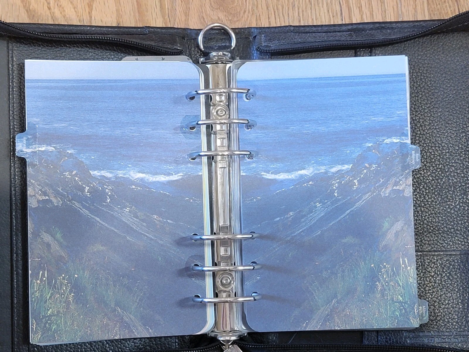 FRANKLIN QUEST Zip Binder 1994 w/ Inserts Vintage 6 Ring Black Top Grain Leather