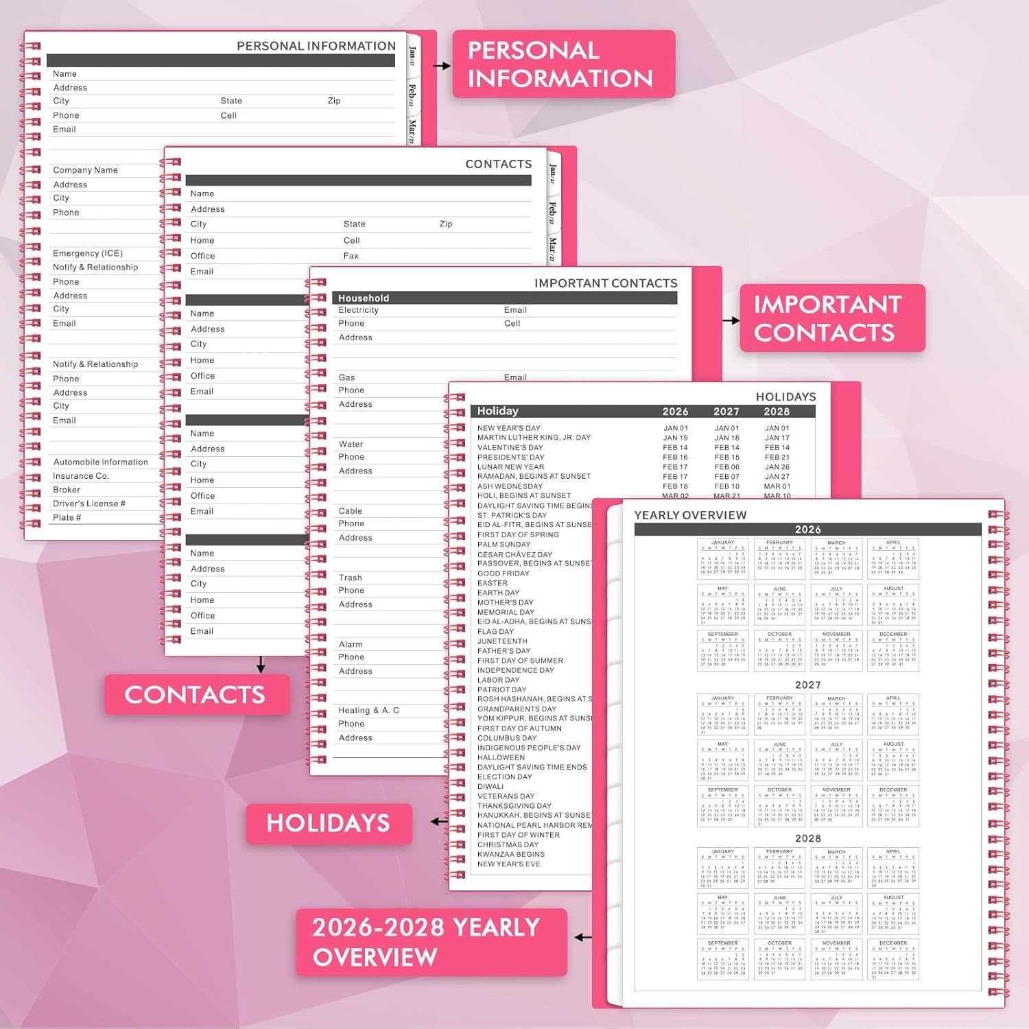 2026-2027 Student Planner – Durable Twin-Wire Binding, Perfect for Goal Setting