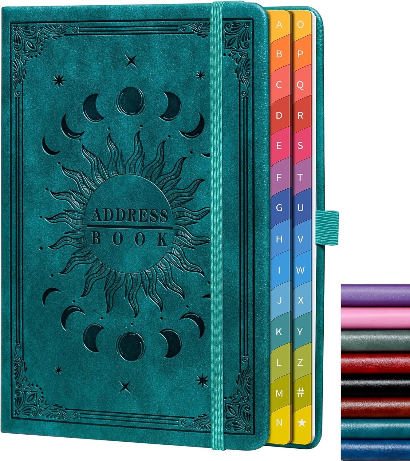 Address Book with Colorful Alphabetical Tabs 8.4″ x 5.7″ – Hardcover Contact …