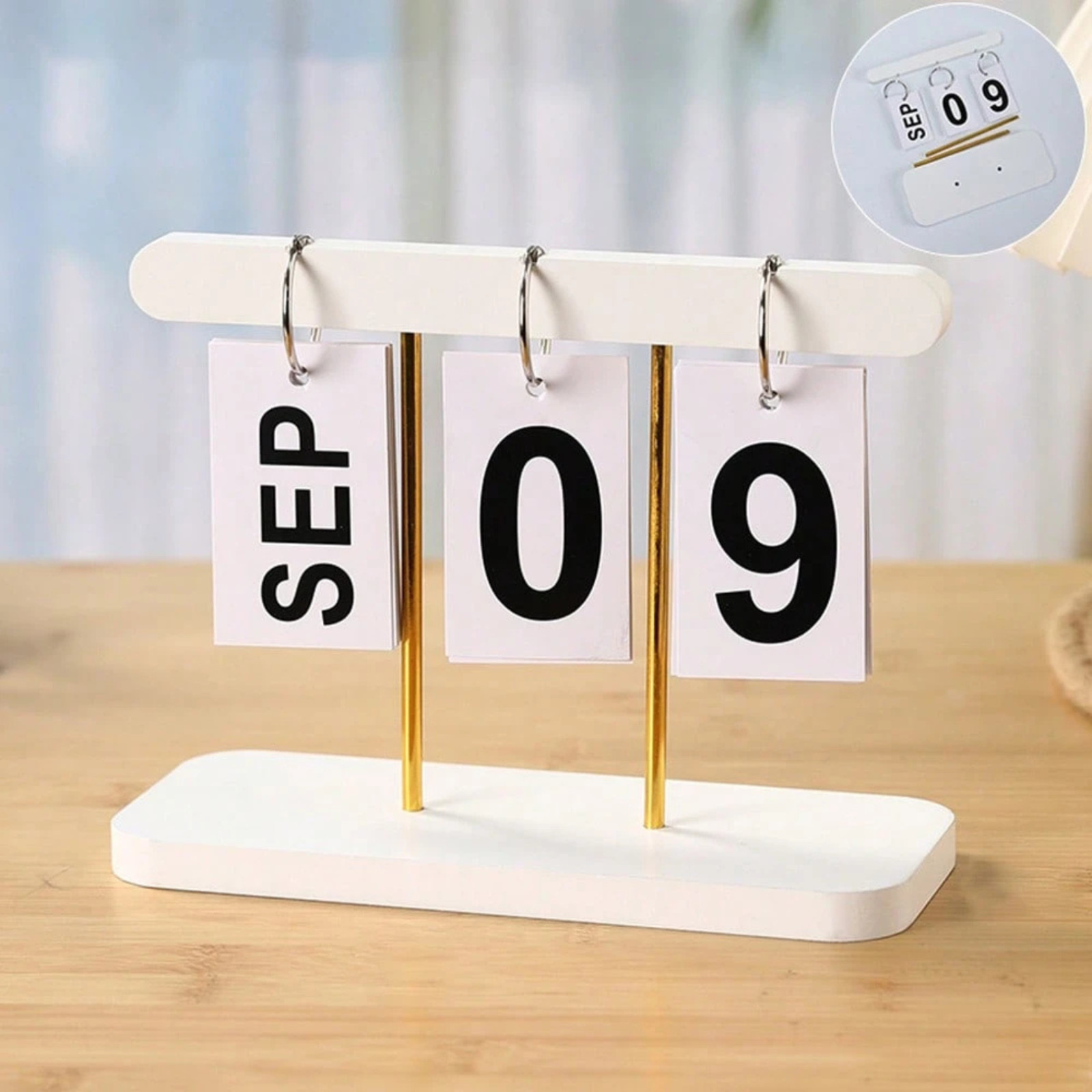 1X Flip Page Desk Calander Office Home Ring Turn Page Standing Fortune Calendar