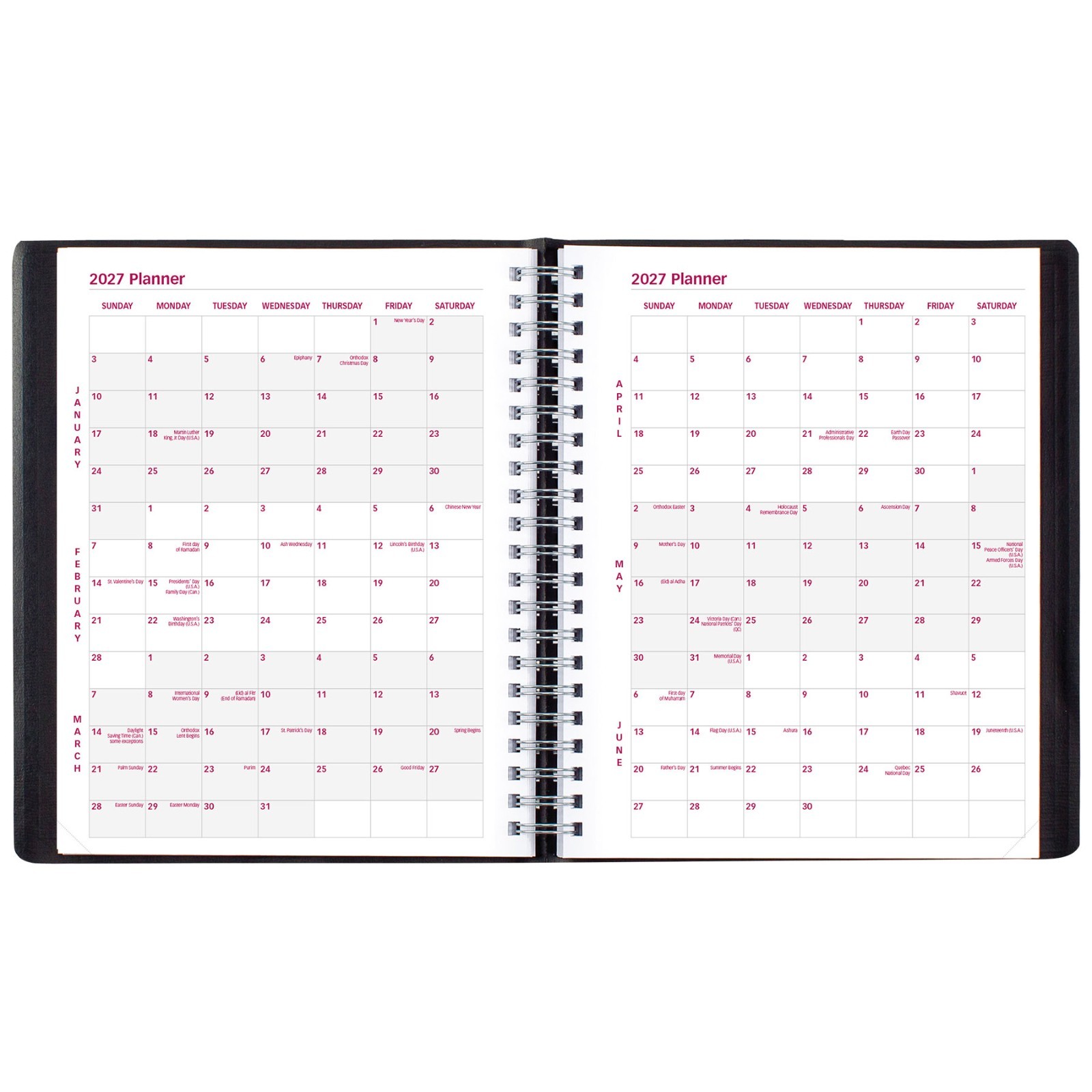 Brownline 2027 CB965.BLK Daily Planner Appointment Book, 8-1/2 x 11″
