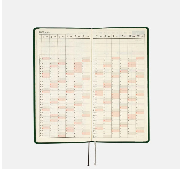 Hobonichi Techo 2024 Weeks Smooth Sangria/ Forest Green ENG/JPN JAPAN NEW