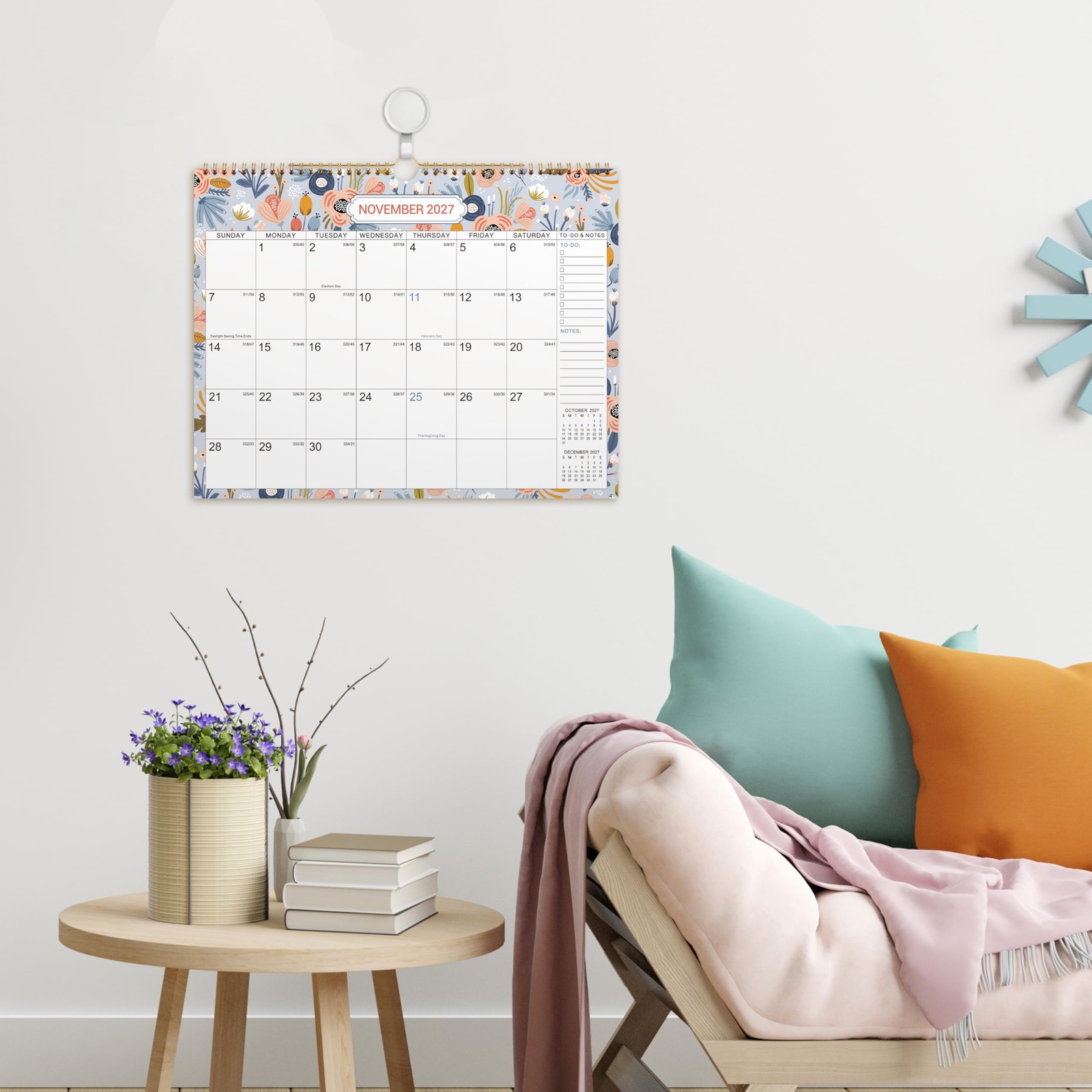 Calendar 2026-2027, 18 Months Wall from July 2026 to December Green