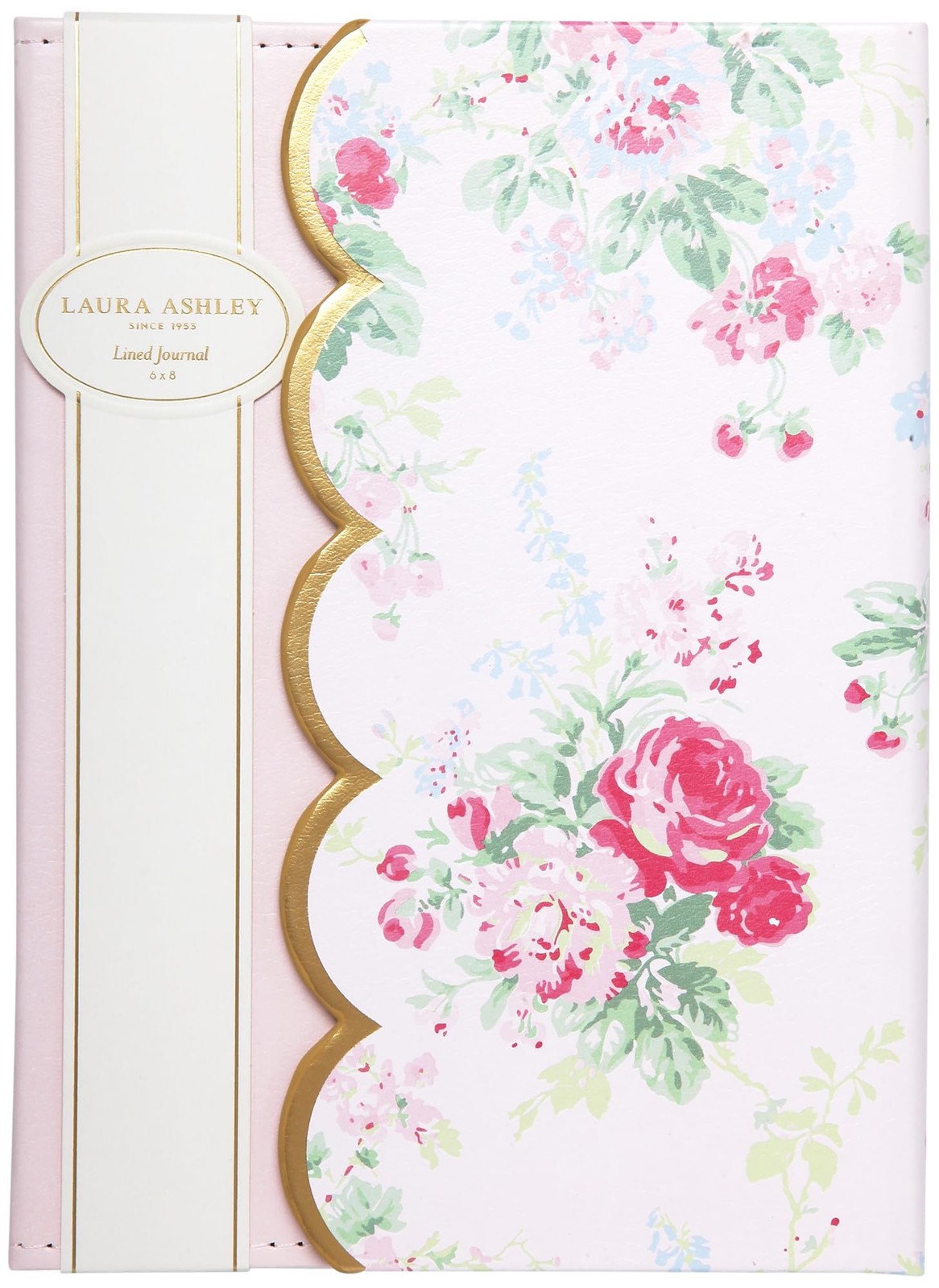 Laura Ashley English Garden Flap Journal – 6×8 Inch Faux Leather 6X8, Pink