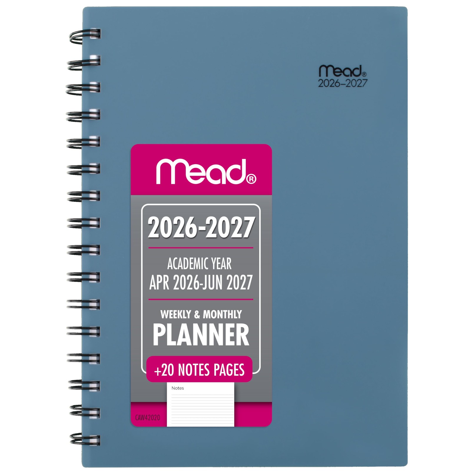 Mead Planner 2026-2027 Weekly & Monthly 5.5″W x 8.5″H, Composure Blue