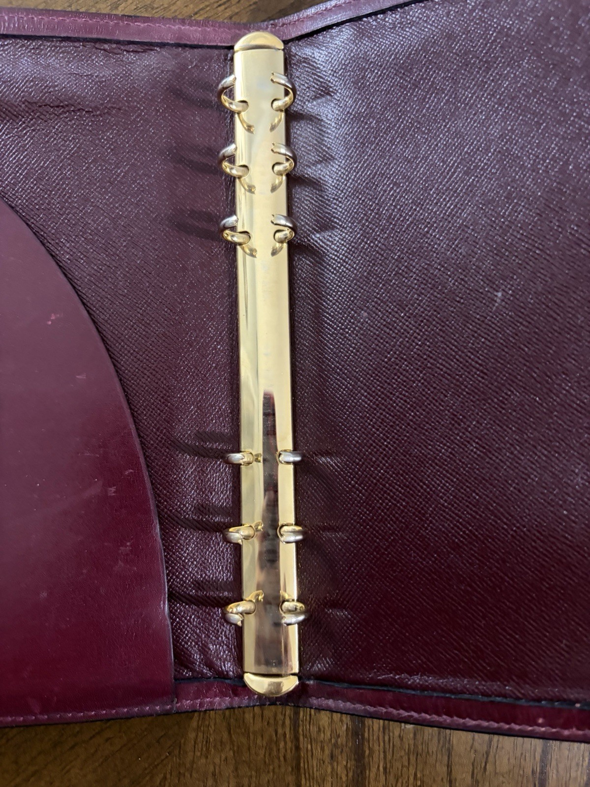 Gucci Address Book Holder Burgundy Leather With Gold tone Hardware