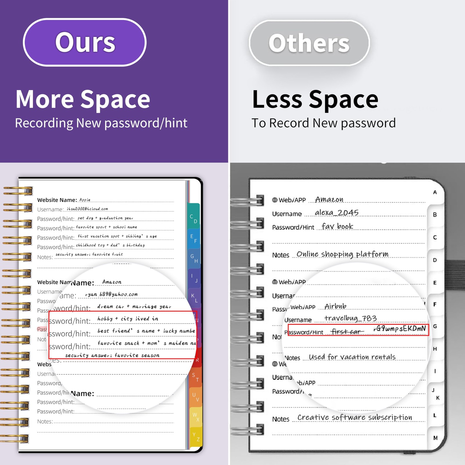 Password Book with Alphabetical Tabs, Password Keeper Book for Seniors, 5.8″ …