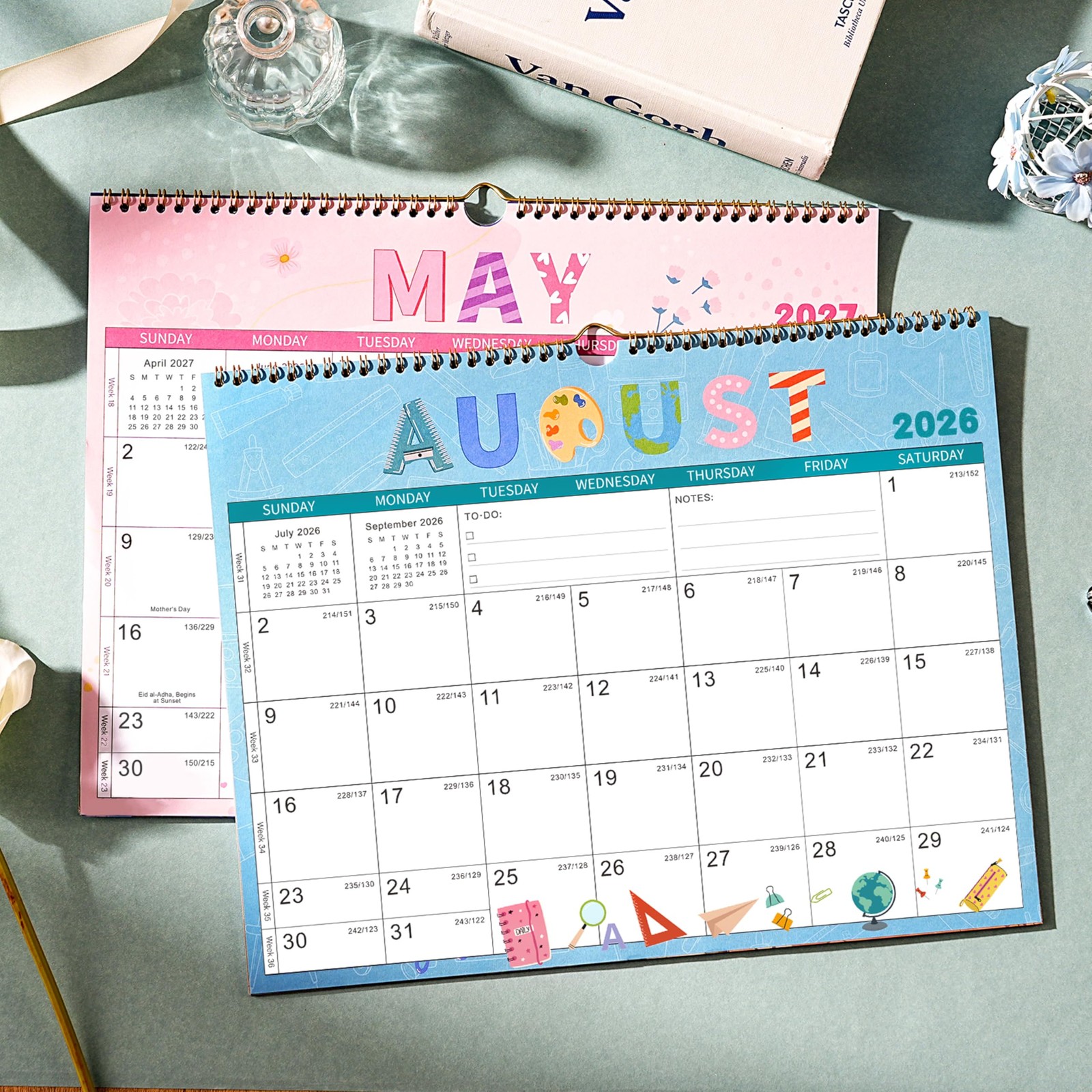 Wall Calendar 2026-2027 – Calendar, 24-Month Green 3