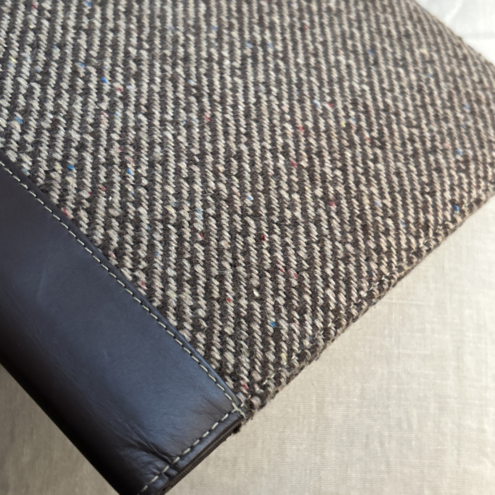 Vintage Buxton Brown Tweed Legal Pad Folio 12”x 9.5”