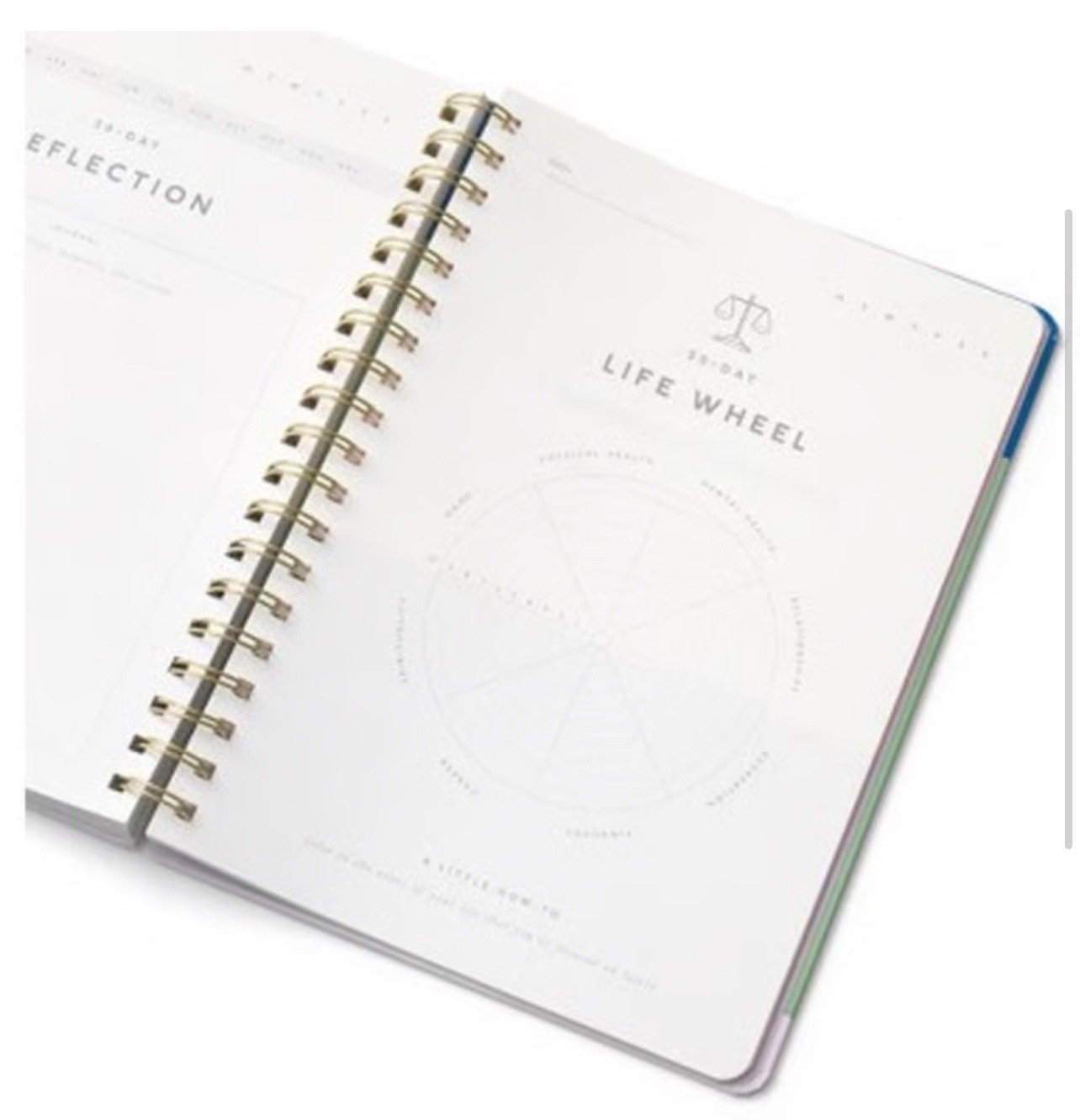 Papier Guided Gratitude Journal – Blue Green Wellness Notebook 9.8”x7.4” 192 Pgs