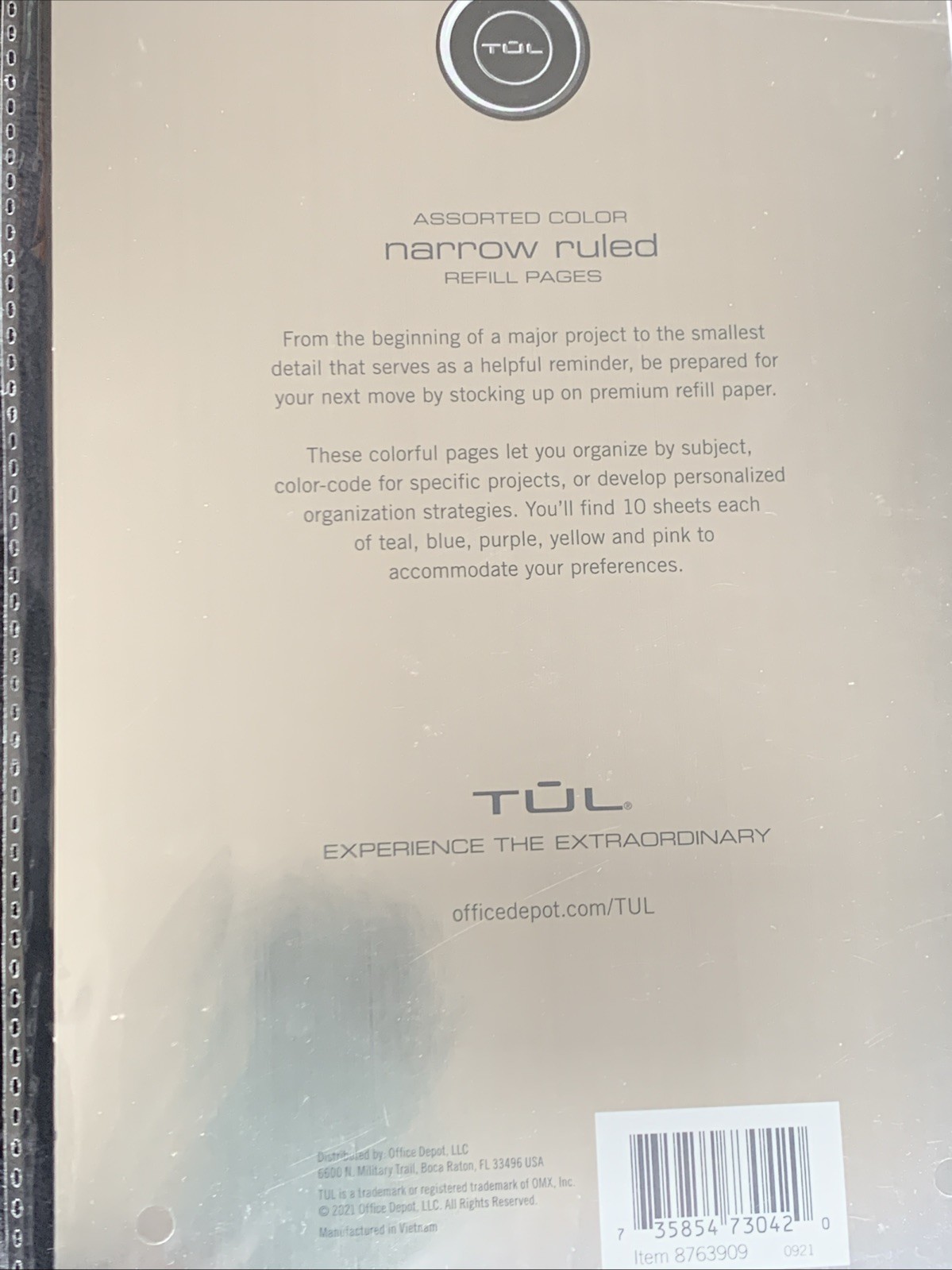150sheets Junior TUL Discbound 5Color Lined Paper, 2packs Plain Paper NewOldStck