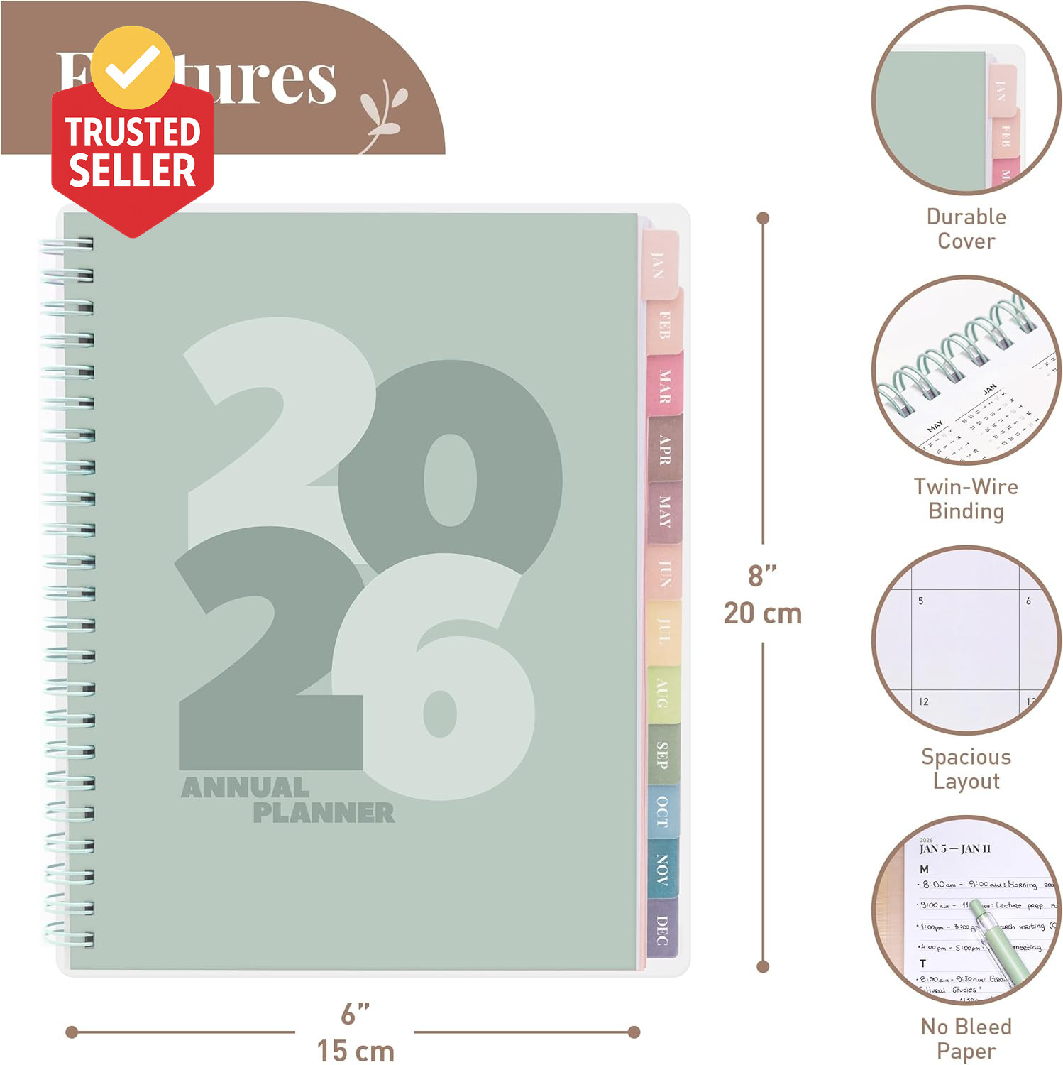 Rileys 2026 Planner, Agenda Planner with Weekly and Monthly View, Daily Agenda B