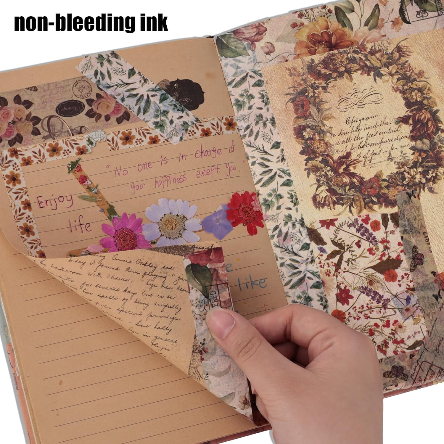 A5 Vintage Travel Journals for Women, European Kraft Paper Diary Color Illustrat