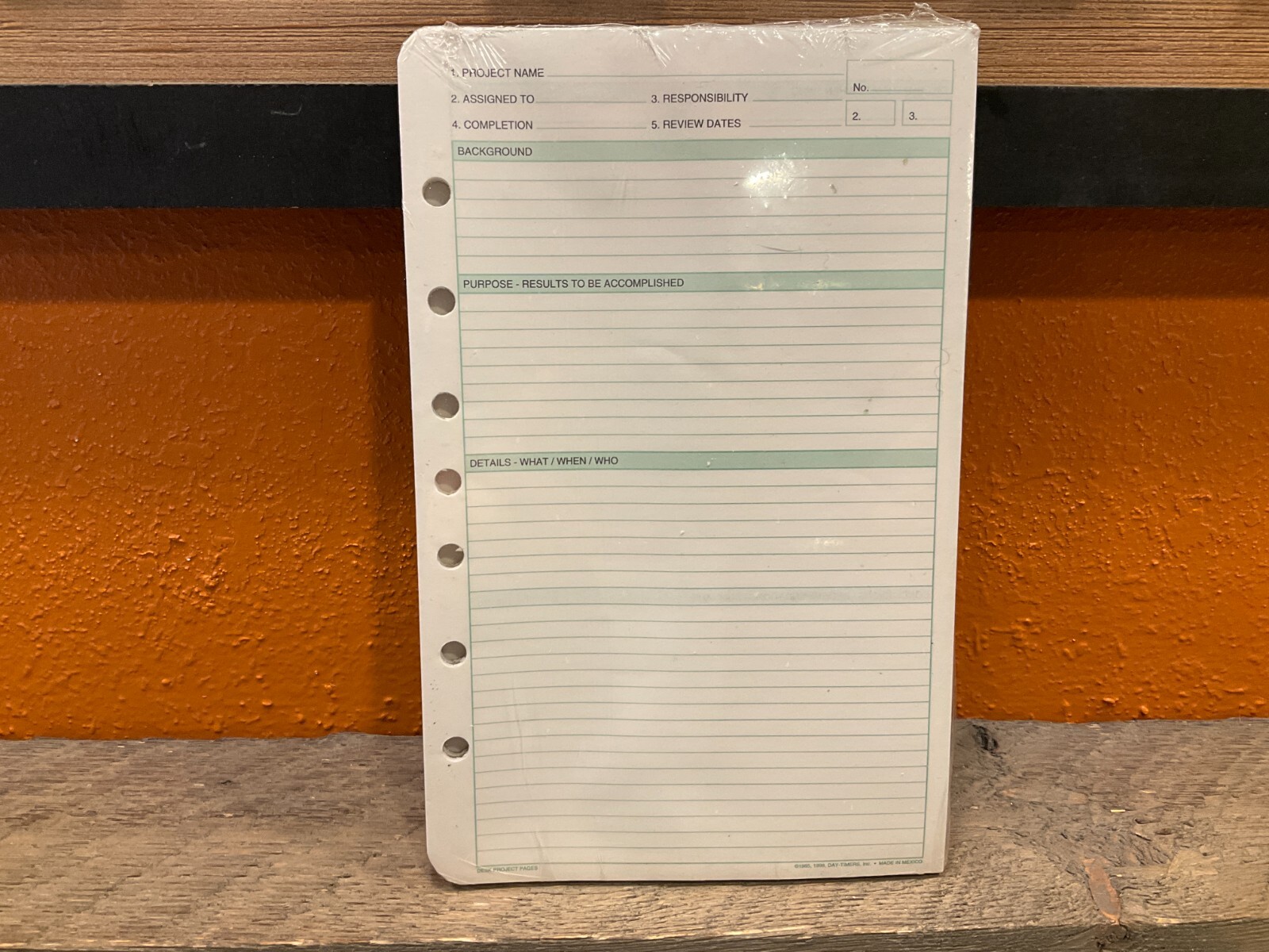 DAY-TIMER 5.5″ x 8.5″ Project Management Page Refill Sheets 87235 7 Rings 2 Pads