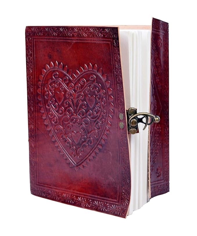 Handmade Leather Diary 6×8 Lined Paper Lock Journal Vintage Notebook|200 Pages|