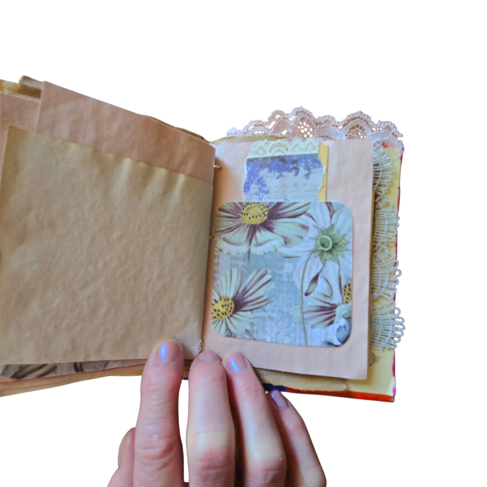 Handmade Chunky Junk Journal Use for Writing Art Photos Floral Embellishments
