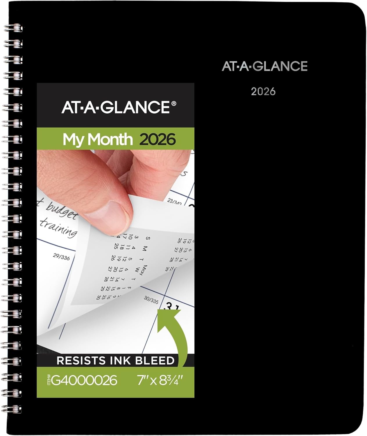 AT-A-GLANCE 2026 Planner, Monthly, 7″ x 8-3/4″, Medium, DayMinder, Black (G40000