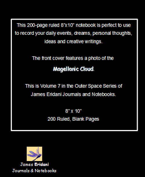 Magellanic Cloud 8×10 Blank Journal/Notebook/Diary 200 Ruled Pages Outer Space