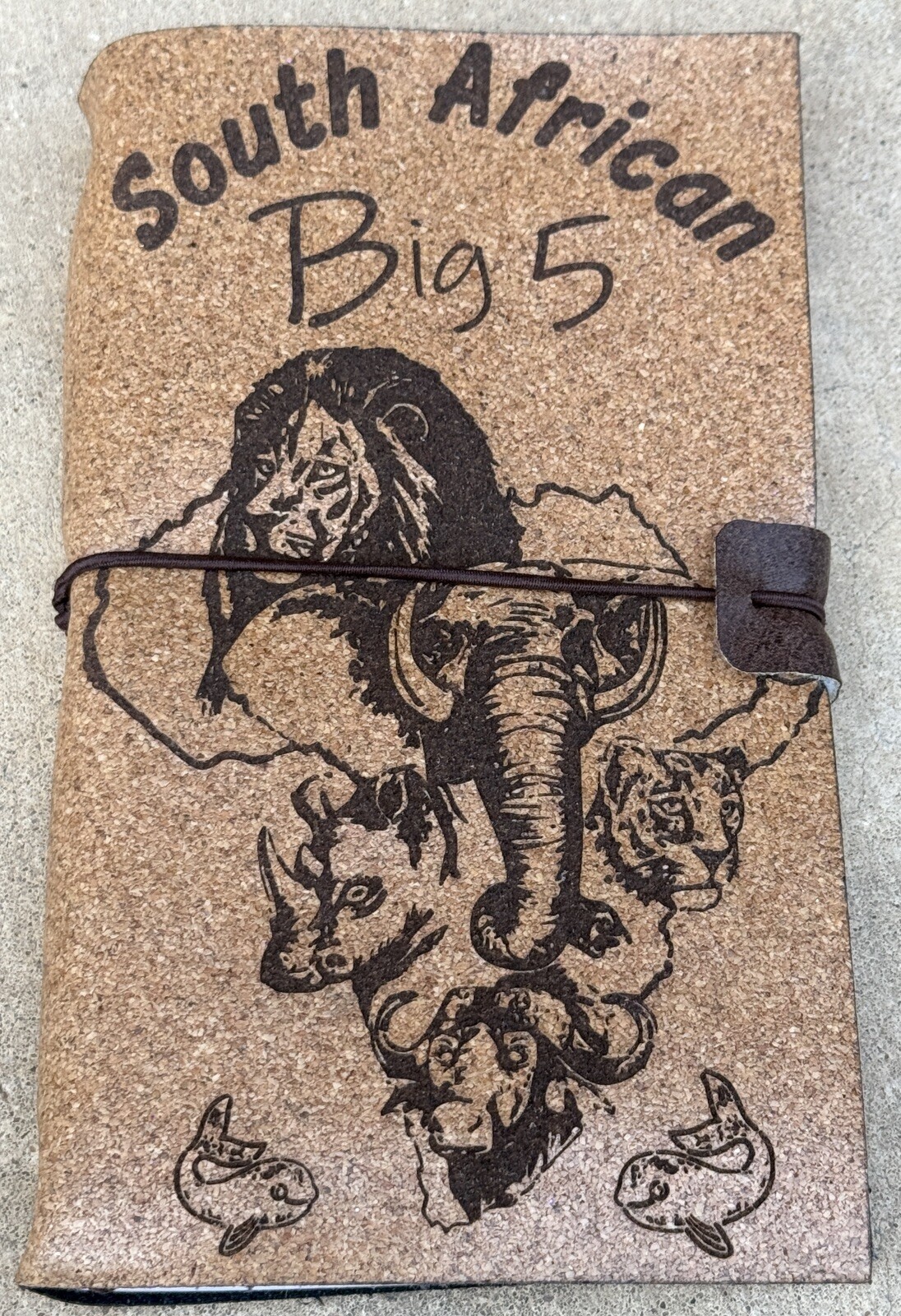South African Big 5 Cork Canvas Journal Made In Cape Town 7.75″ x 4.5″ – New!