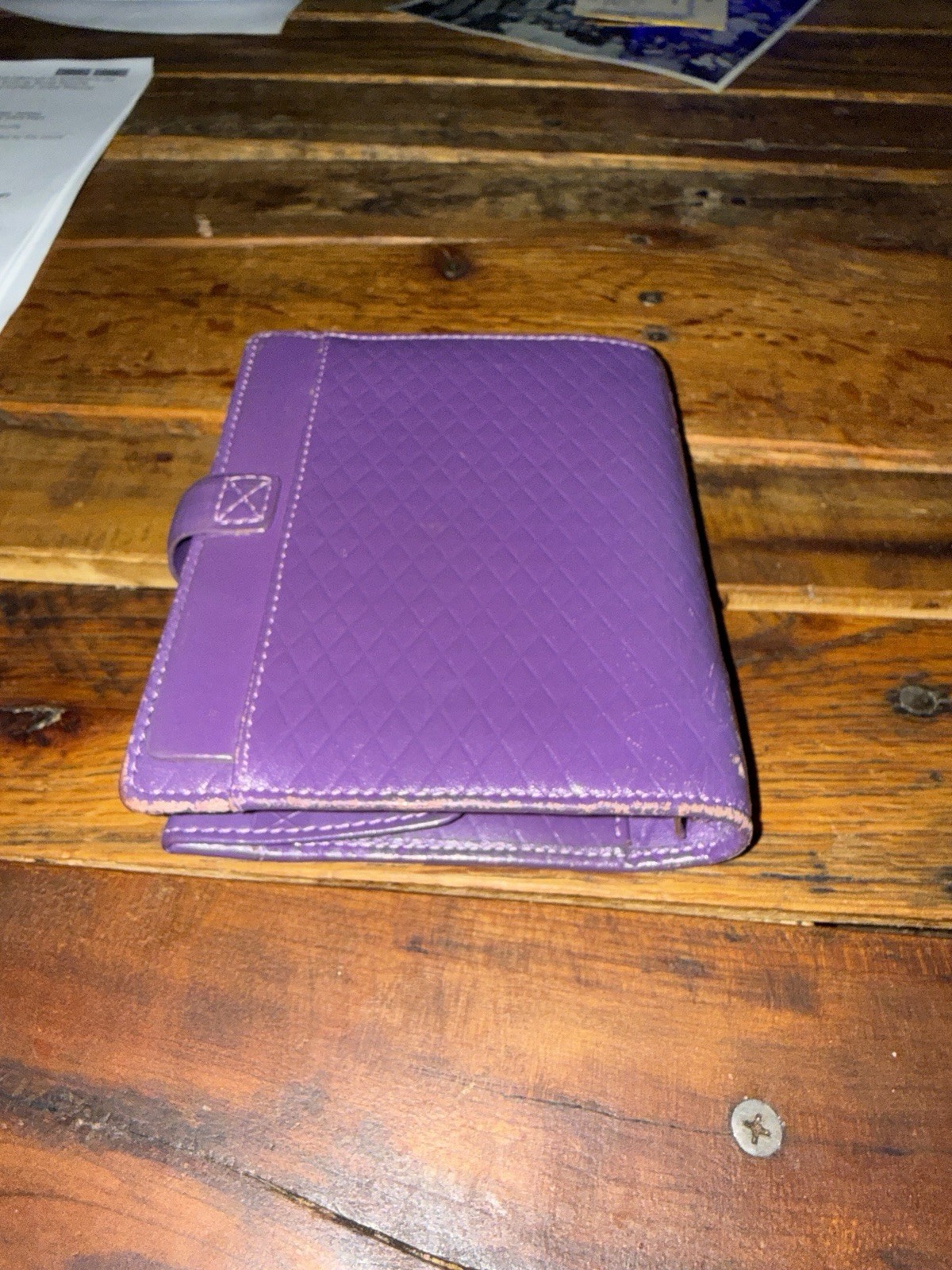 Filofax Pocket Adelphi Deluxe Smooth Leather Purple Planner Organizer Vintage