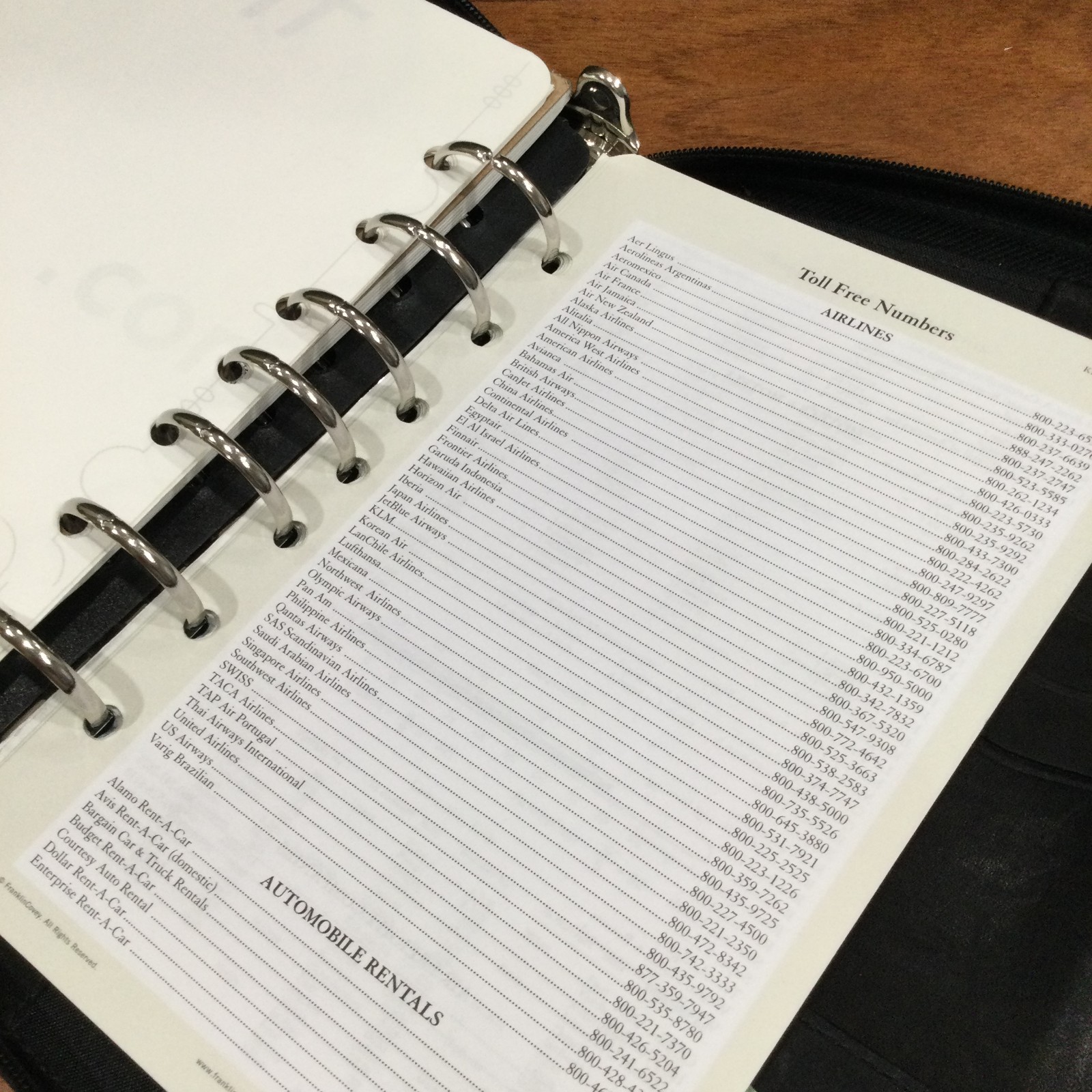 Vintage Franklin Covey 8×10 Planner Black Leather Zip-Around 7-Ring Pgs Included