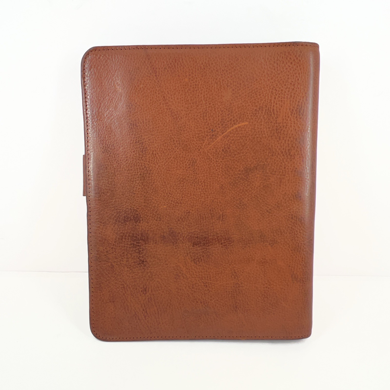 Franklin Covey Full Grain Italian Leather 7 Ring Binder Chestnut Brown Vintage