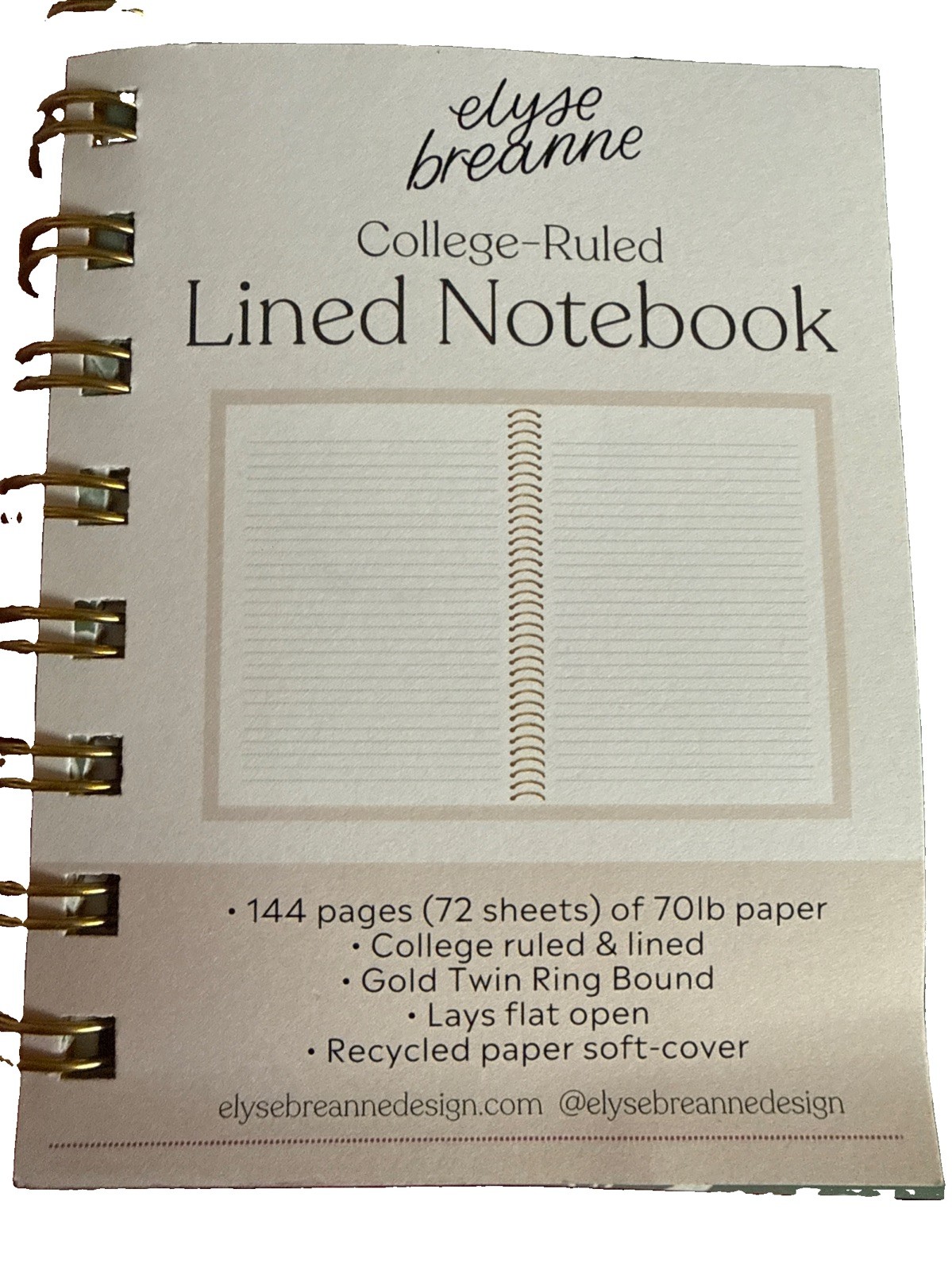 NEW Elyse Breanne College Ruled Lined Hardcover Notebook Journal 144 Pages