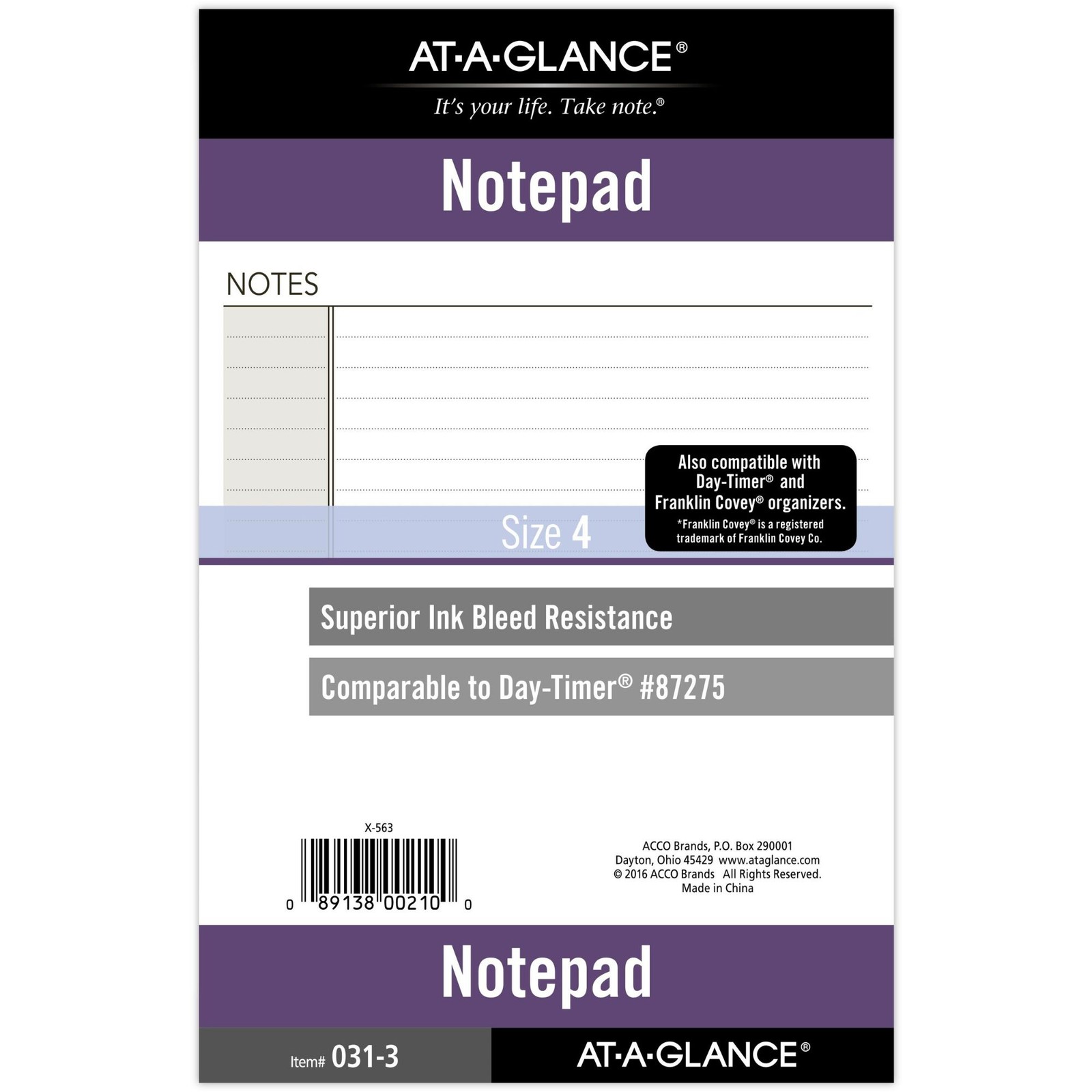 At-A-Glance Notepad Planner Refills [Ruled]: 5-1/2 in. x 8-1/2 in. (White) *32 s