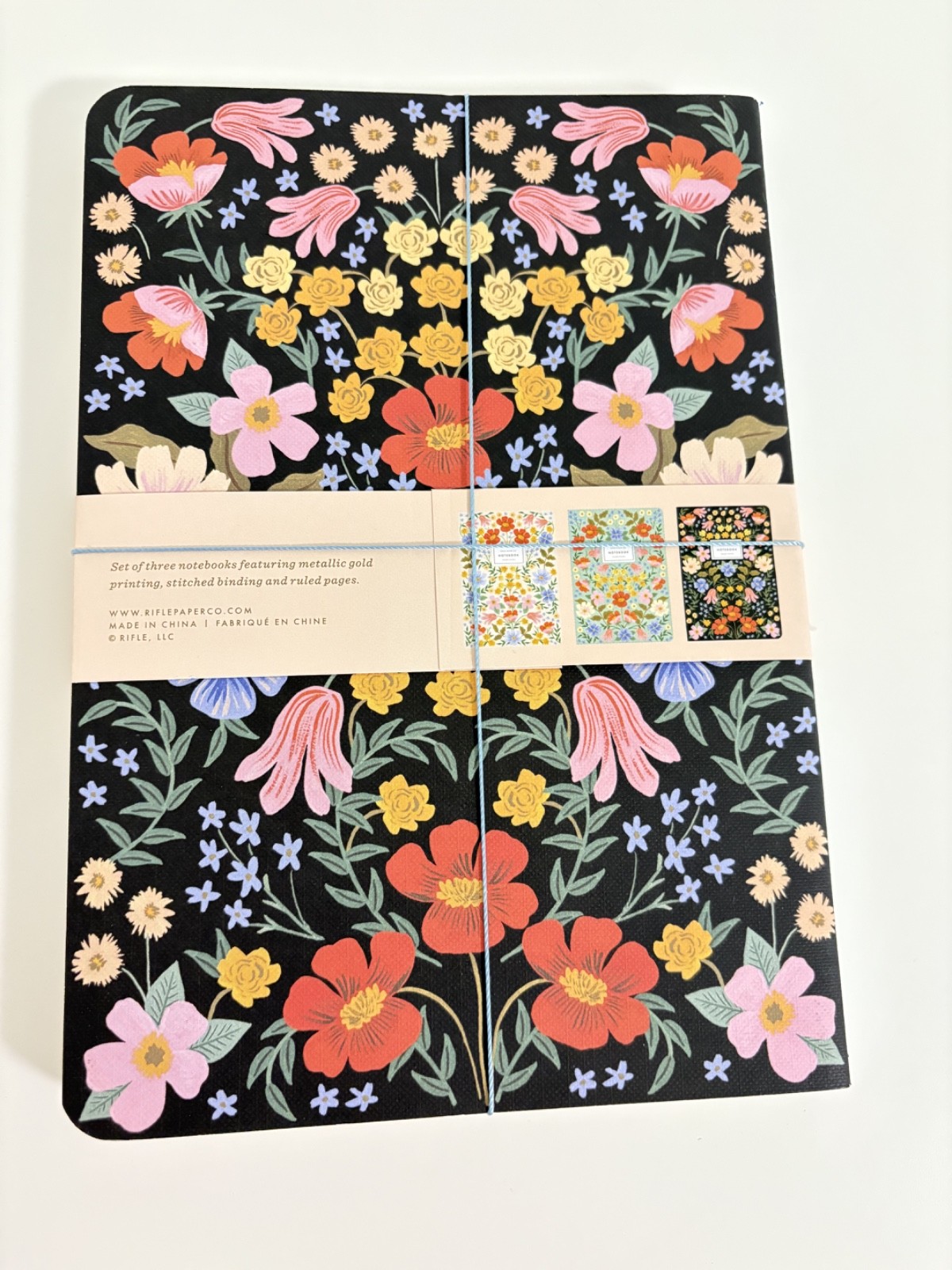 Rifle Paper Co. Posy Floral Notebook Set of 3 Ruled Notebooks NEW Great Gift