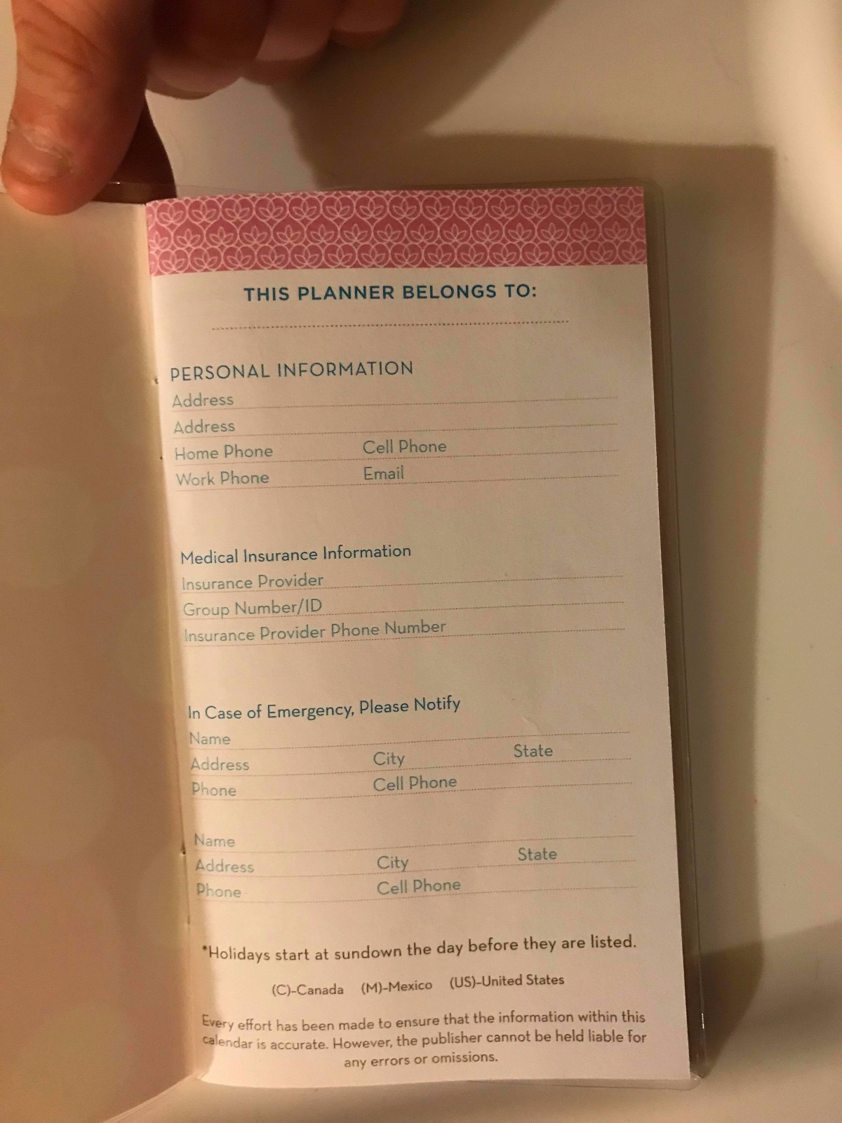 2 year 2018-19 Monthly Planner Calendar Organizer Pocket/Purse Size6 1/2″x3 3/4″