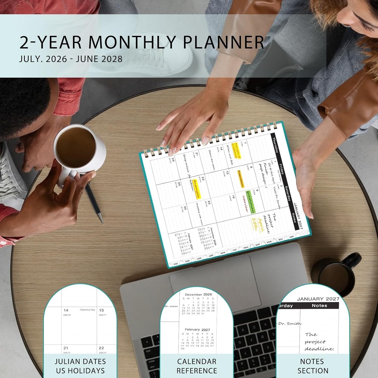 2025-2026 Monthly Planner – 2 Year Monthly Planner, JAN.2025 to DEC.2026, 8.5″ X