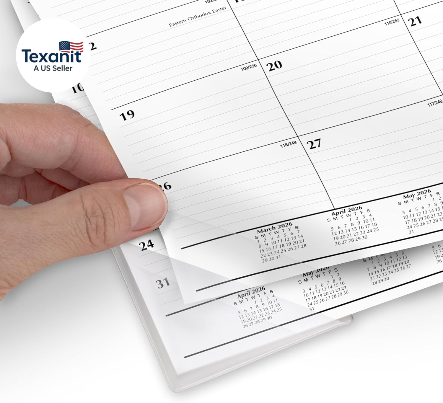 Desk Calendar 2026-2027 Planning Pad, Academic 15-Month April-June, Monthly, 17.