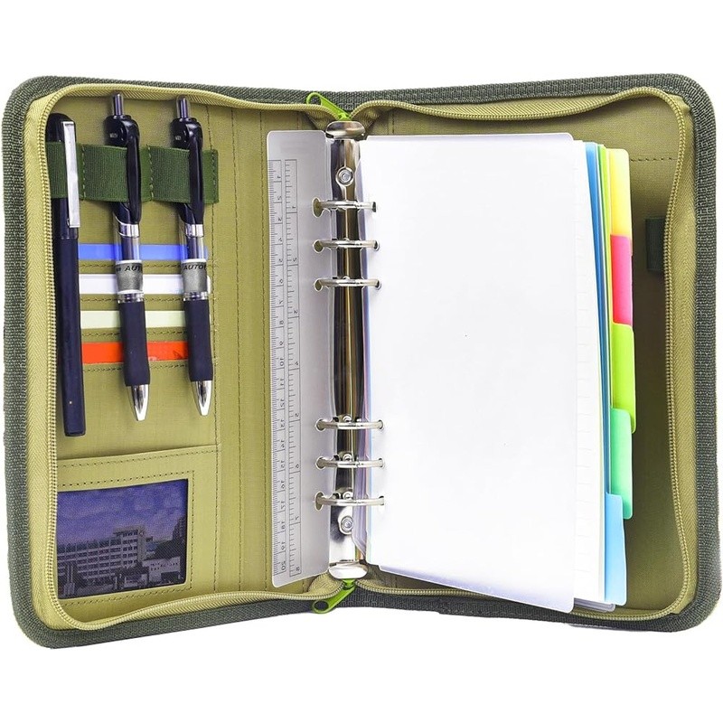 Military Tactical Binder Portfolio W/ 90 Sheets Zippered Organizer Professionals