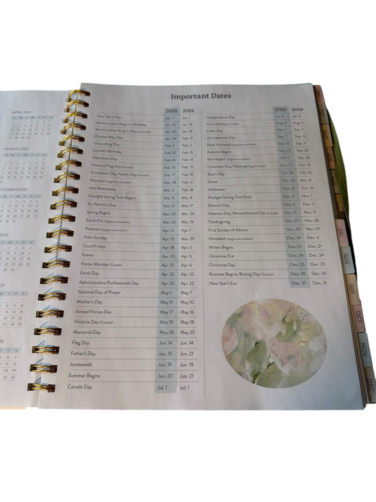 New Designer Papers Ultimate Planner Pastels Tab Dividers 11 X 8.5 Weekly View