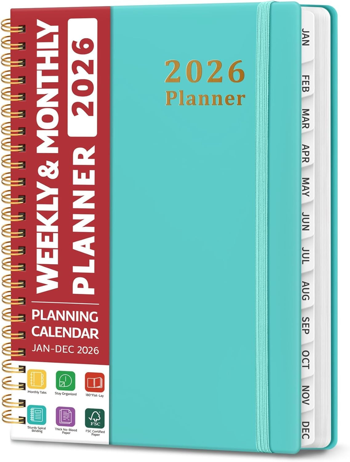 2026 Planner, Weekly and Monthly Calendar Planner, January 2026 – December 2026,