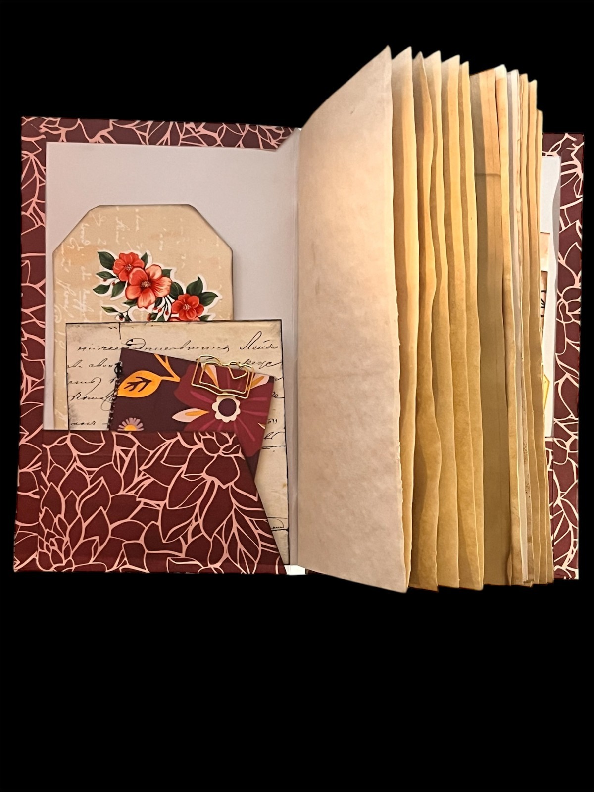 Junk Journal With Coffee Dyed Paper 8×6 Inches