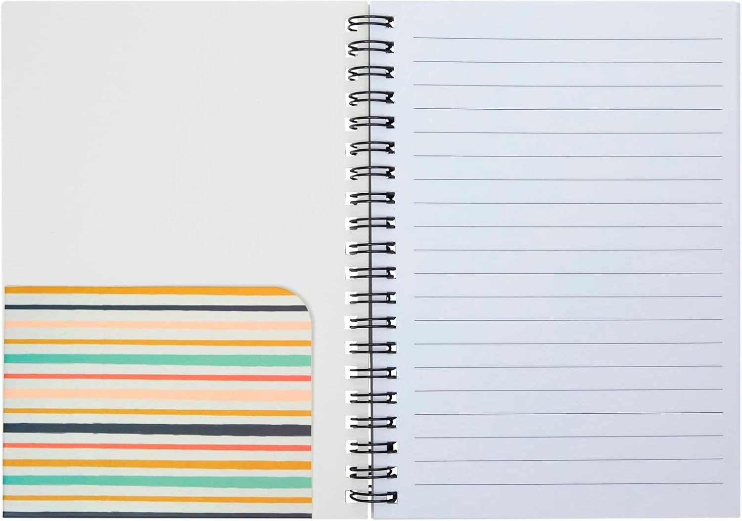 6 Pack 5X7 Spiral Notebooks with Pocket – Small Lined Journals with Elastic Clos