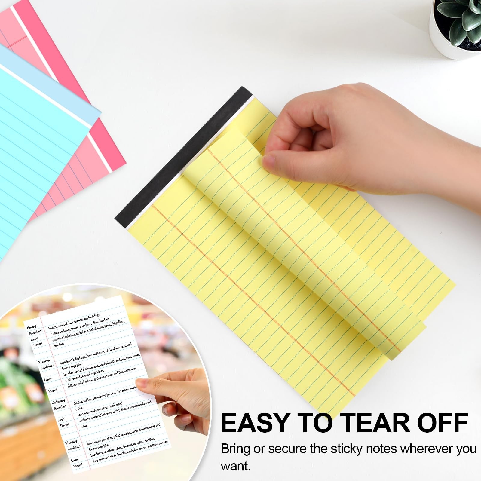 Utron 6 PCS Small Legal Pads 5×8 Colorful, Narrow Ruled Small Note Pads 5×8, …