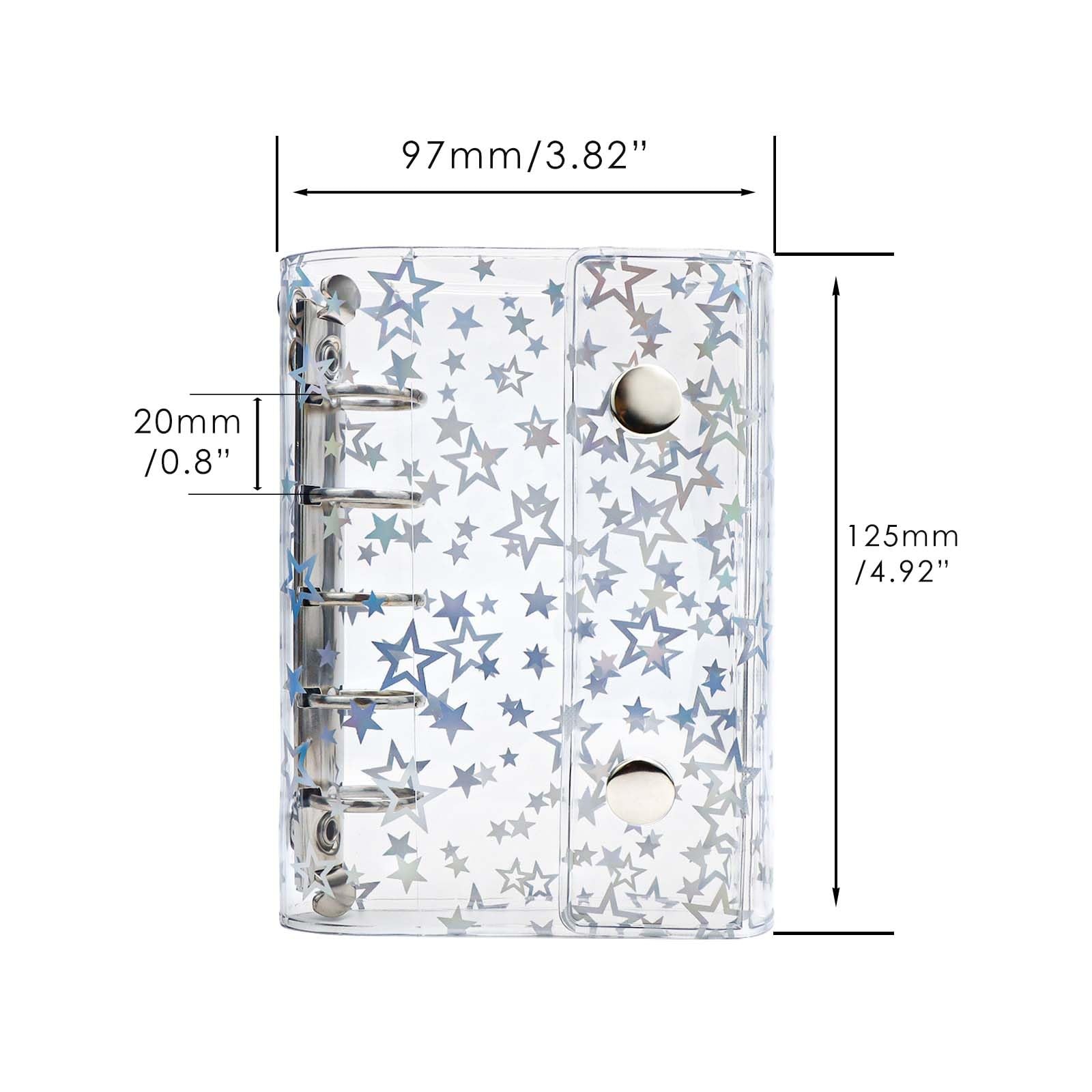 A8 Binder Cover PVC 5-Ring M5 Refillable Notebook Shell Laser Star Budget Bin…