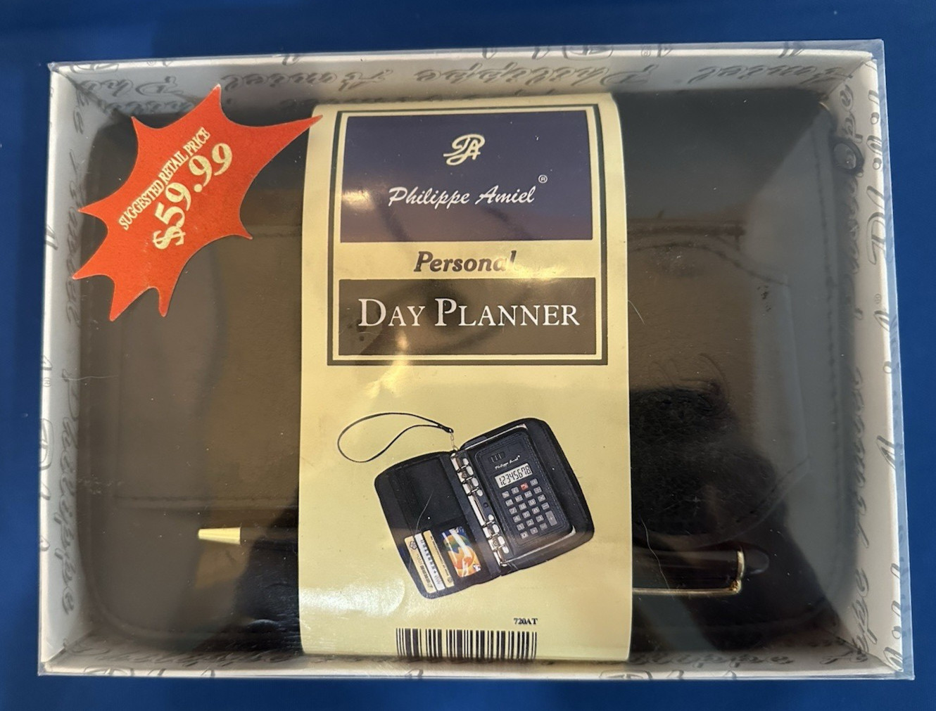 Philippe Amiel Personal Day Planner Calculator Agenda Wallet Organizer Brown Box