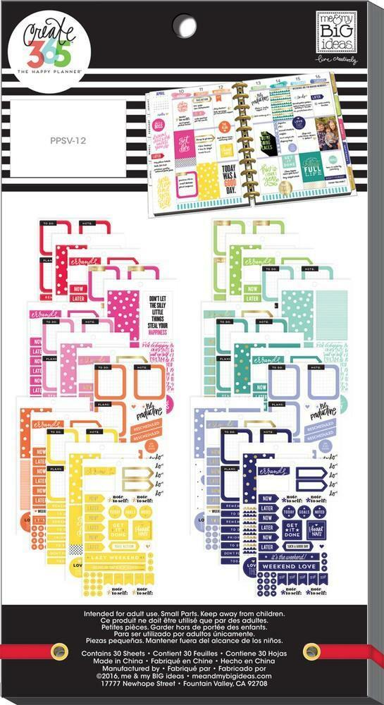 MAMBI The Happy Planner Girt Value Pack Stickers, Big, Rainbow 720Pc, PPSV-12