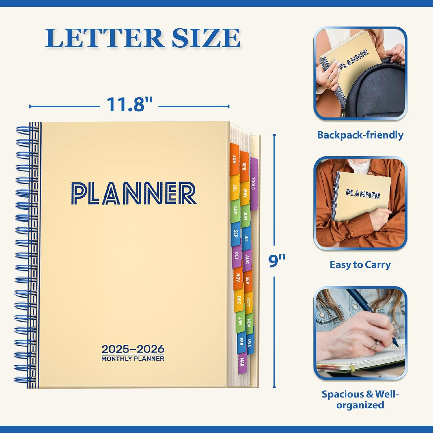 Planner 2025-2026，Large 19 Months Daily Monthly Yearly Academic Calendar Jun….