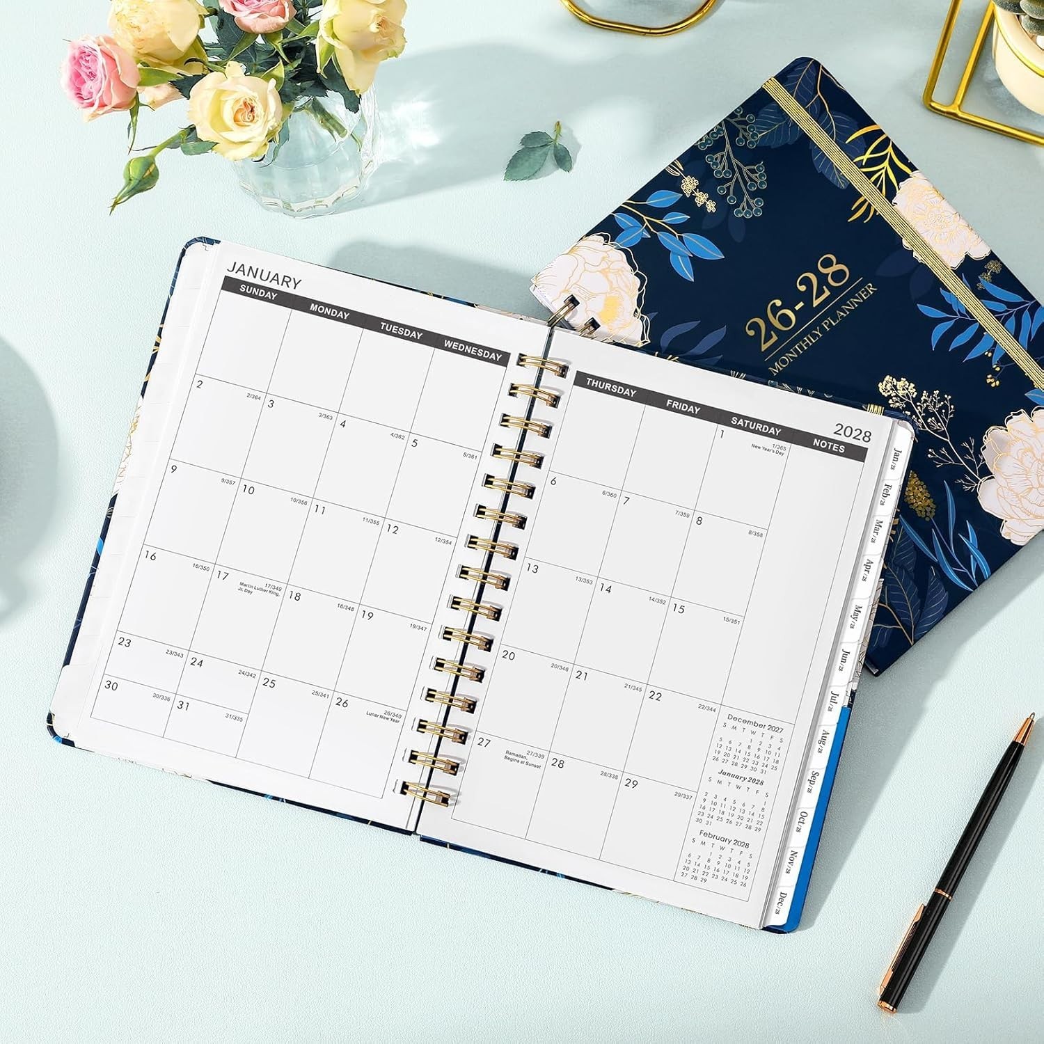 Durable 3- Planner: 6.3″ x 8.4″ Calendar with Inner Pocket & Closure