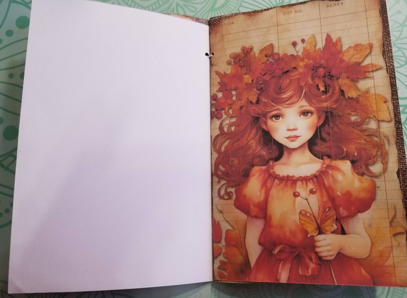 Junk Journal Blank Booklet “FOREST FAIRIES” HANDMADE FULL SIZED 9X6 40pgs
