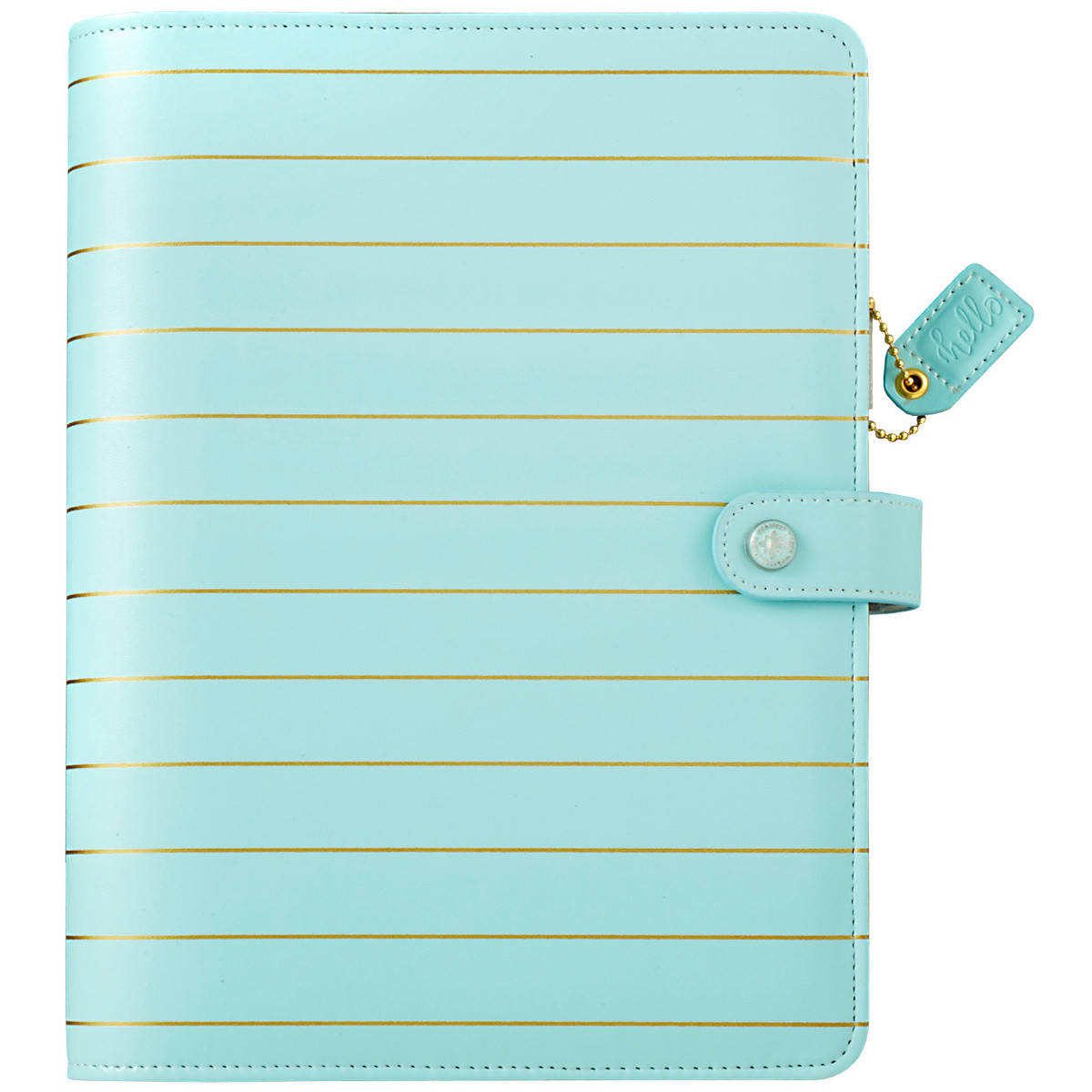 Color Crush A5 Faux Leather Planner Kit 7.5″X10″-Blue W/Gold Stripe, A5PK001X-IB