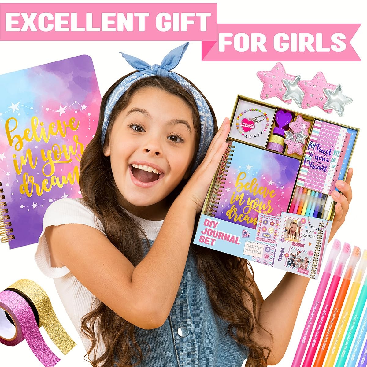 DIY Journal Kit for Girls – 200+PCS Teen Tween Girl Gifts Trendy Stuff, Stock…