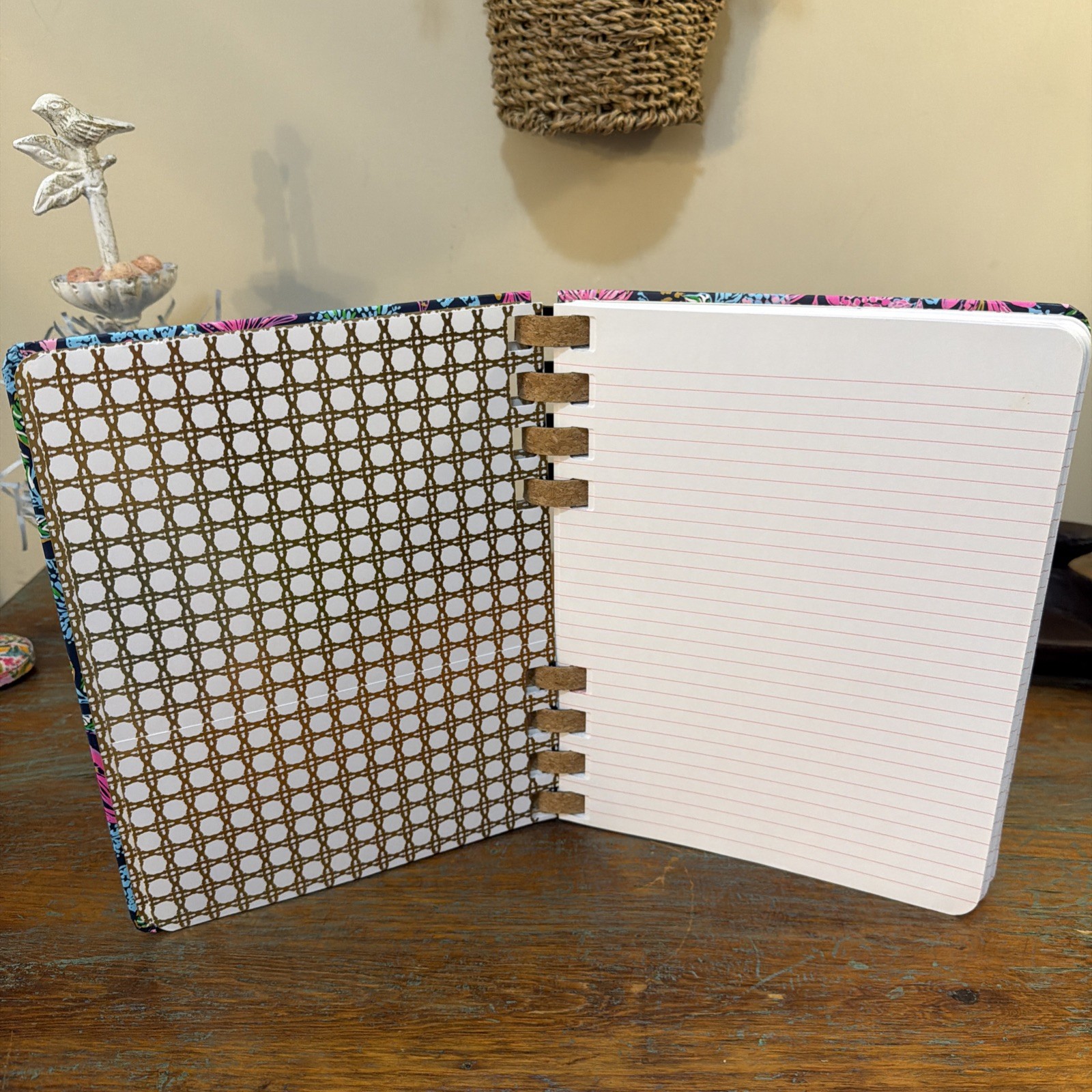 Lily Pulitzer Luxe Spiral Notebook In Calypso Coast, Cork Binding. New.