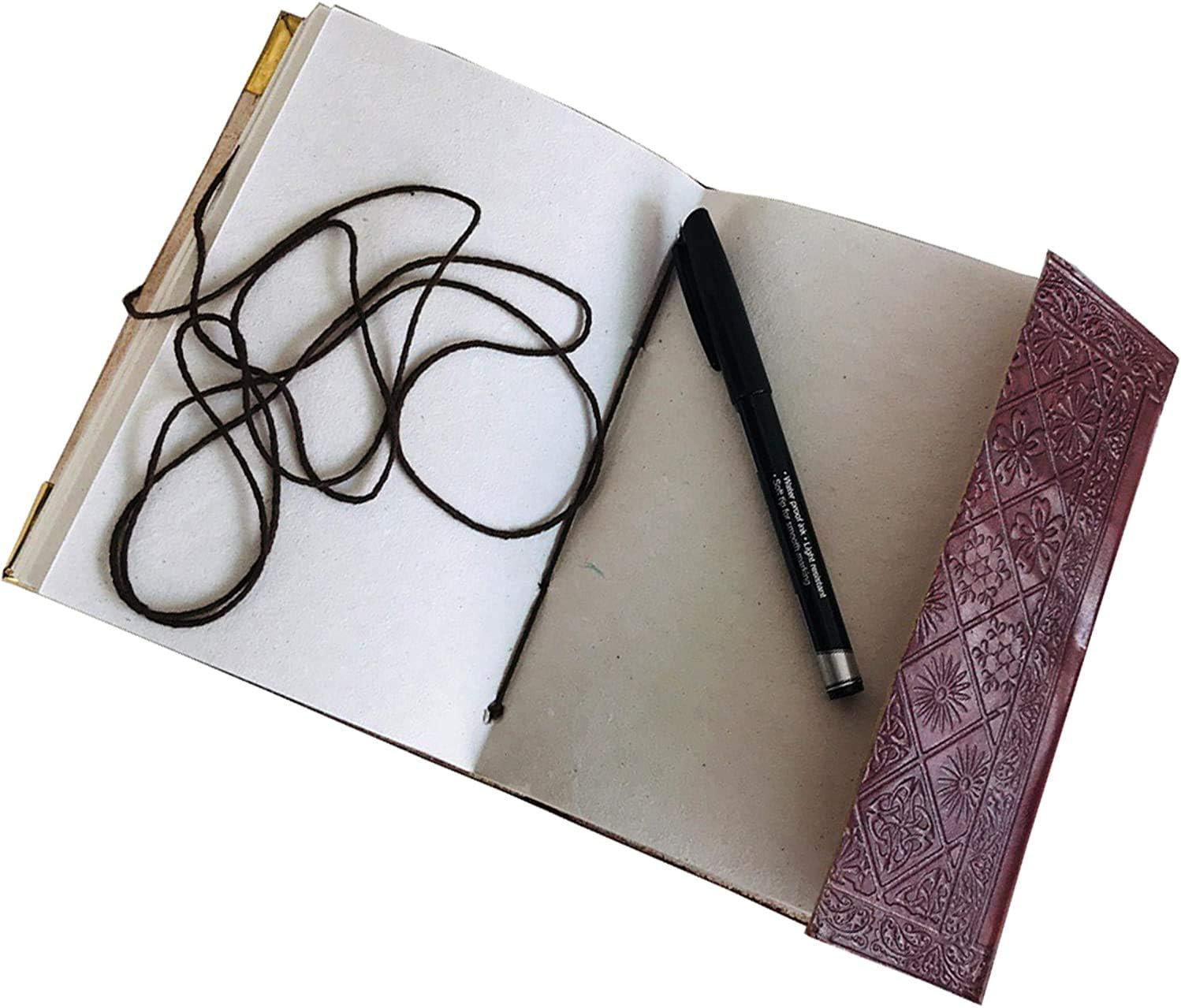 DOUBLE DRAGON Blank Page BOOK Handcrafted Leather Writing Unlined 5 X 7 JOURNAL